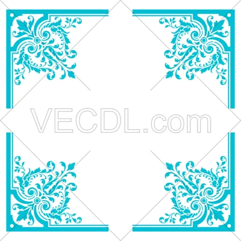 طرح گل و بوته مناسب گوشه از نوع وکتور (413)