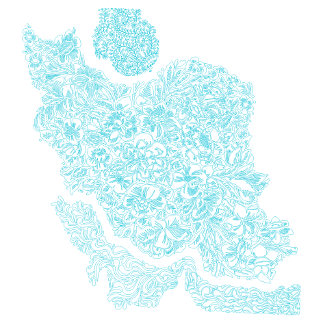 نقشه ایران به شکل گل و بوته به صورت وکتور (414)