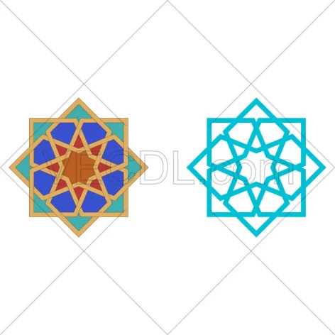طرح شمسه و گره چینی به صورت وکتور (424)