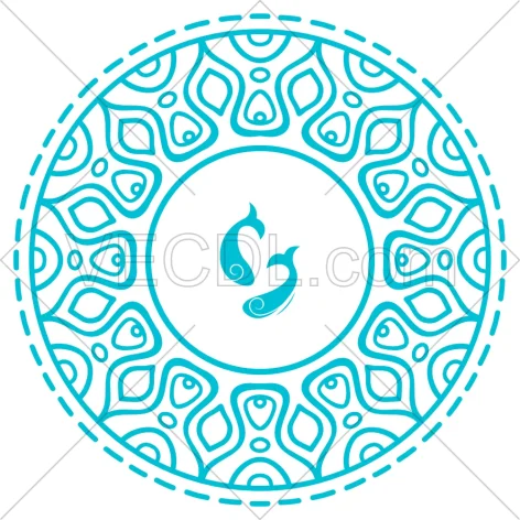 ماهی در تنگ مشابه شمسه به شکل وکتور