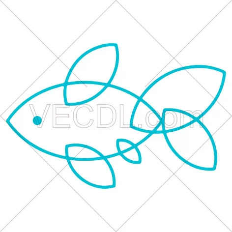 طرح نمادین ماهی عید به شکل وکتور