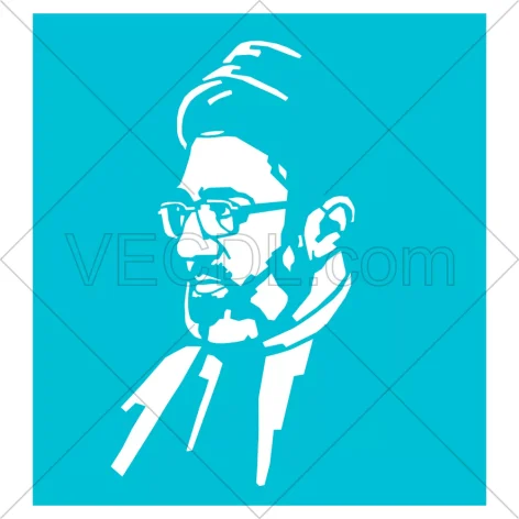 شابلون تصویر امام سید مجتبی خامنه ای به صورت وکتور