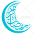وکتور رایگان خوشنویسی رمضان کریم با هلال ماه