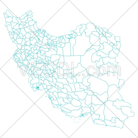 نقشه کامل ایران به تفکیک شهرها به صورت وکتور