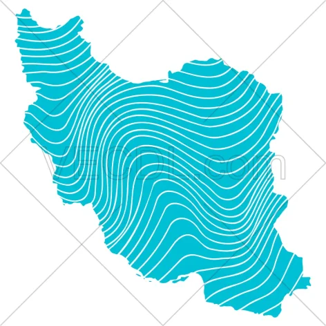 نقشه ایران به شکل امواج به صورت وکتور (900)