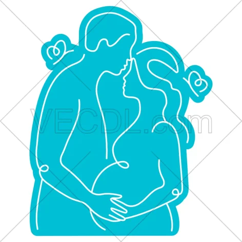 طرح حاملگی و زن و شوهر به صورت وکتور