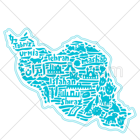 طرح خلاقانه نقشه ایران به شکل وکتور