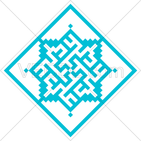 کلمه علی با خط کوفی بنایی به صورت وکتور (4113)
