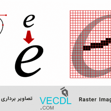 مقایسه تصاویر پیکسلی (رستر) با برداری (وکتور)
